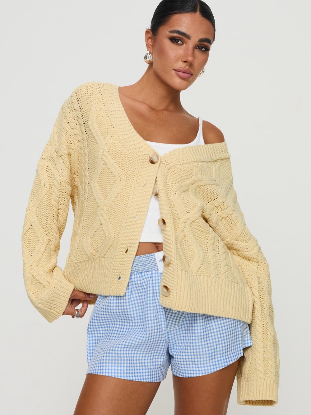 🍋 Princess Polly | Daxtan Cable Cardigan Lemon Sweater (XS/S) 🍋